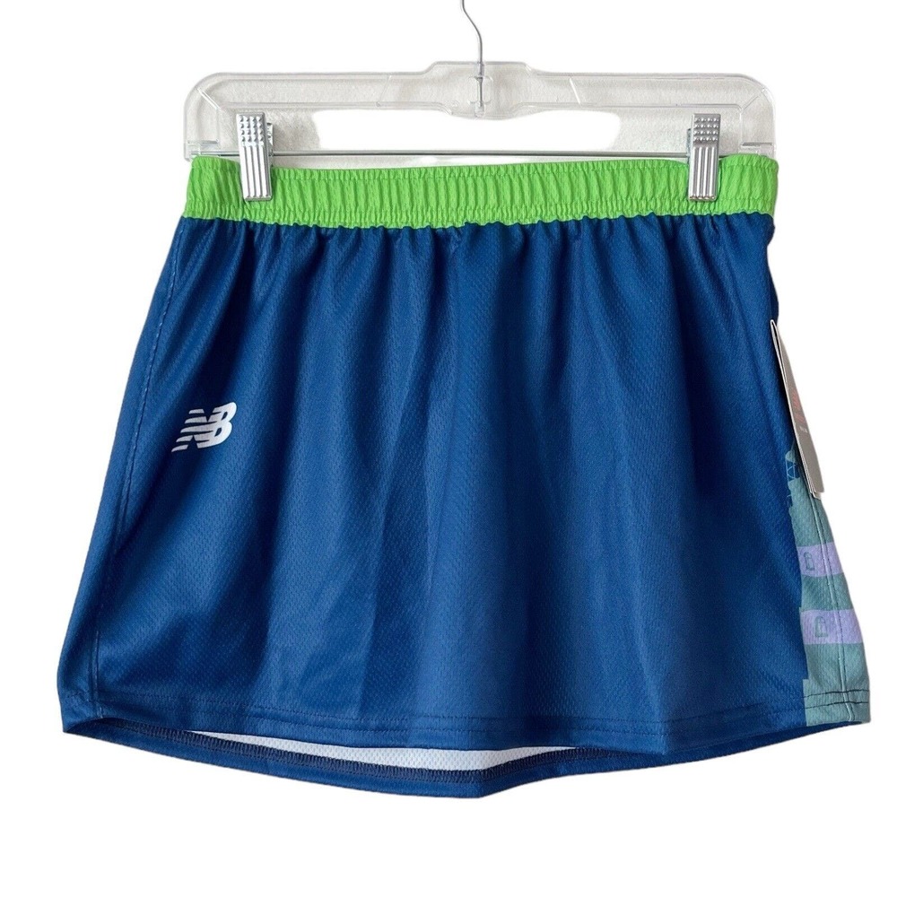 NWT New Balance Blue Emery Kilt Pull On Lighthouse Print Lacrosse Skirt Sz Small